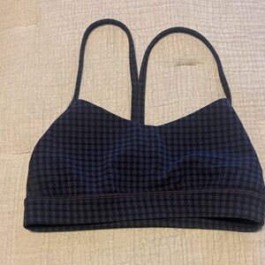 Lululemon Athletica Flow Y Navy Houndstooth Sports Bra size 4
